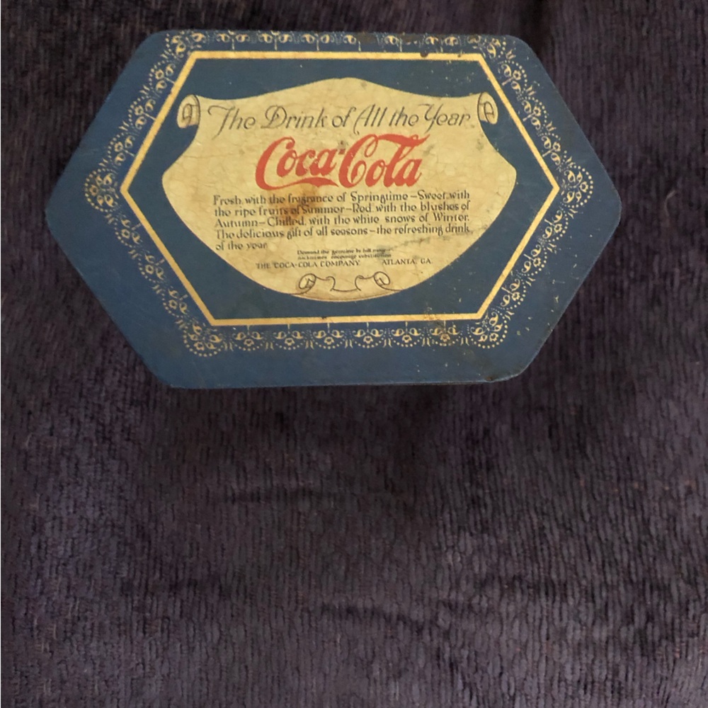 Vintage (1996) Coca Cola Blue Decorative Storage Tin - Picture 5 of 5